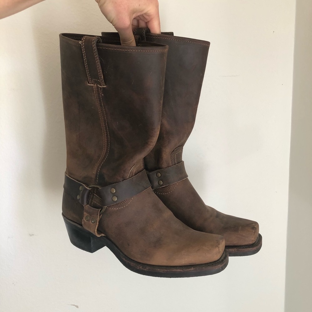 Frye leather harness boots size 10M